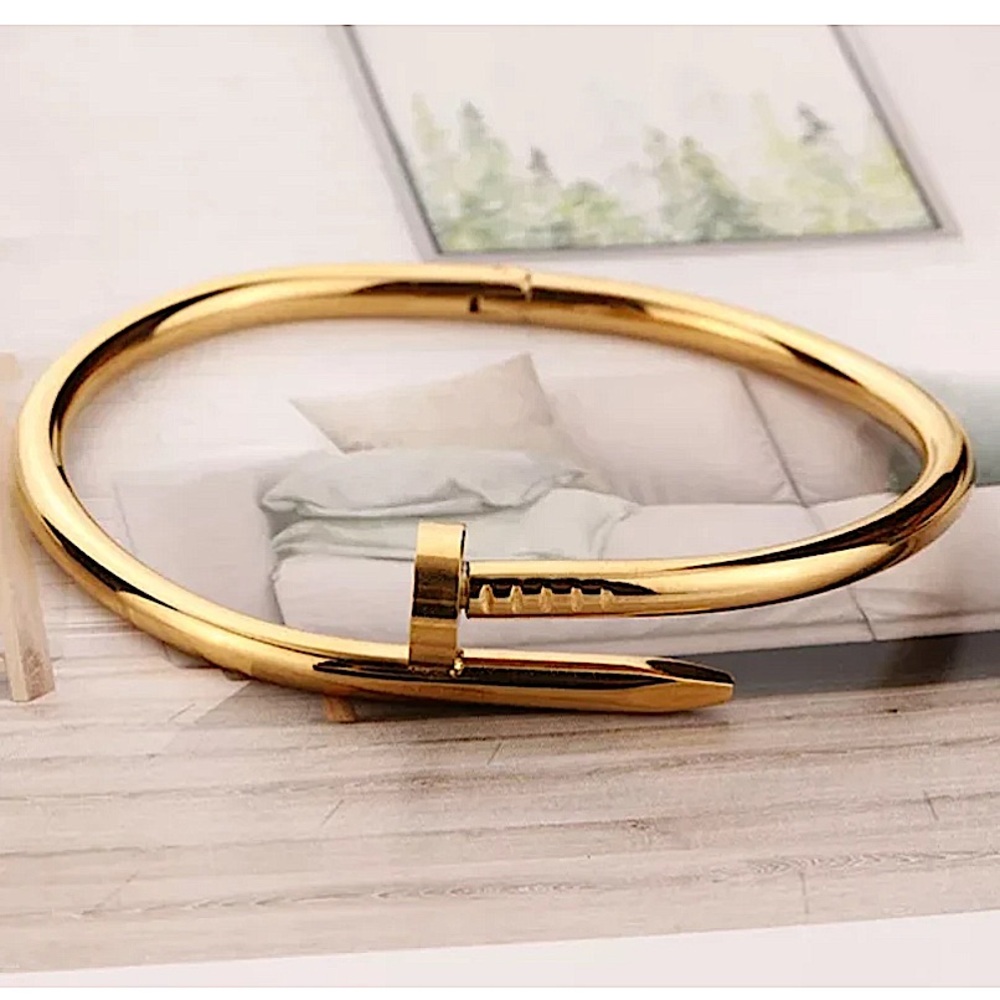 Gold Nail-Style Cuff Bracelet - Women